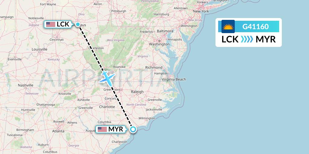 G41160 Flight Status Allegiant Air Columbus to Myrtle Beach (AAY1160)