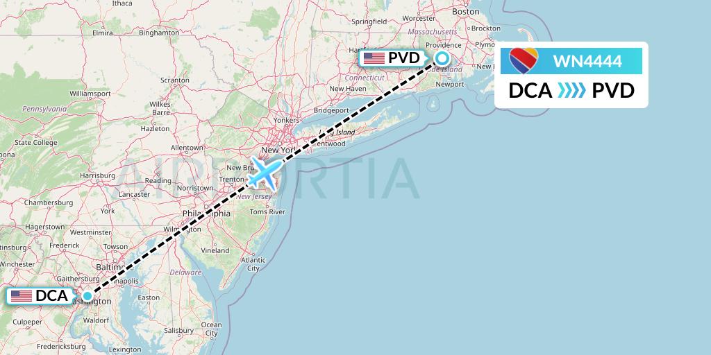 WN4444 Flight Status Southwest Airlines Washington to Providence (SWA4444)