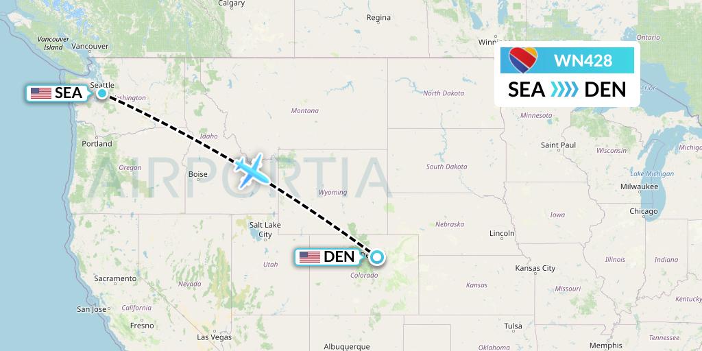 WN428 Southwest Airlines Flight Map: Seattle to Denver