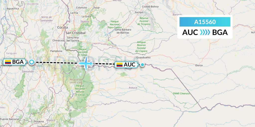 A15560 A.p.g. Distribution Systems Flight Map: Arauca to Bucaramanga
