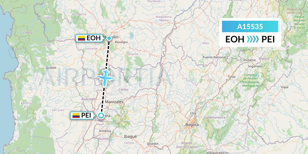 A15535 A.p.g. Distribution Systems Flight Map: Medellin to Pereira