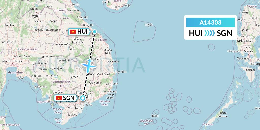 A14303 A.p.g. Distribution Systems Flight Map: Hue to Ho Chi Minh City