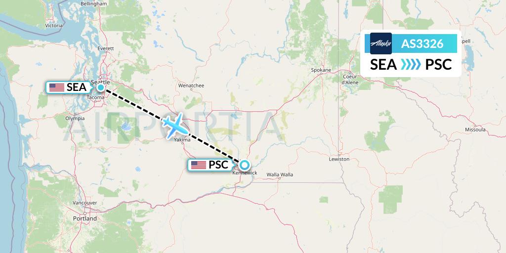 AS3326 Flight Status Alaska Airlines Seattle to Pasco (ASA3326)