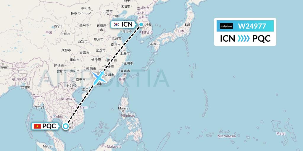 W24977 Flex Flight Flight Map: Seoul to Phu Quoc