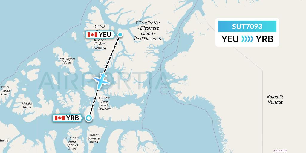 SUT7093 Summit Air Ltd. Flight Map: Eureka to Resolute