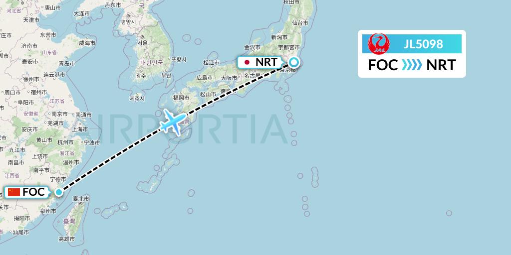 JL5098 Flight Status Japan Airlines Fuzhou to Tokyo (JAL5098)