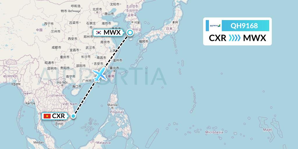 QH9168 Flight Status Bamboo Airways Nha Trang to Muan (BAV9168)