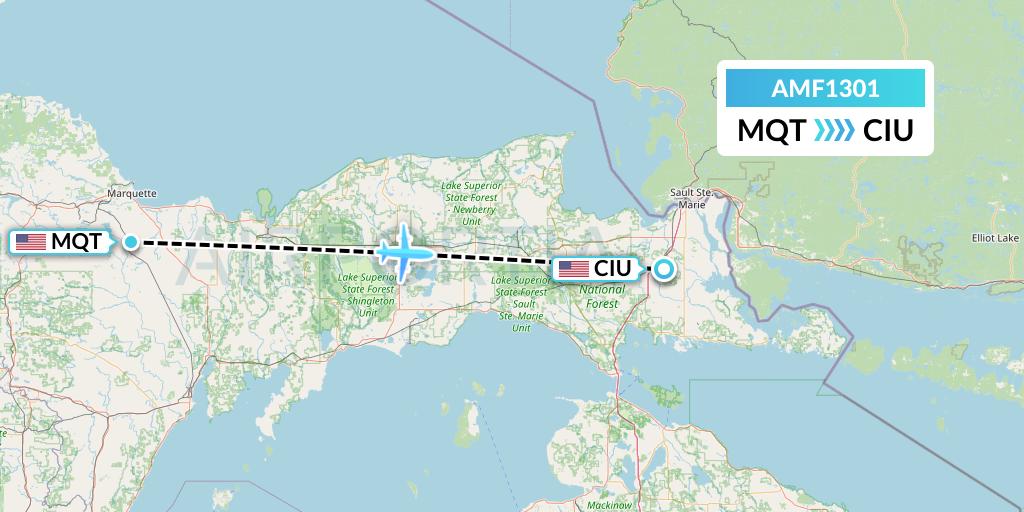 AMF1301 Flight Status Ameriflight Marquette to Sault Sainte Marie