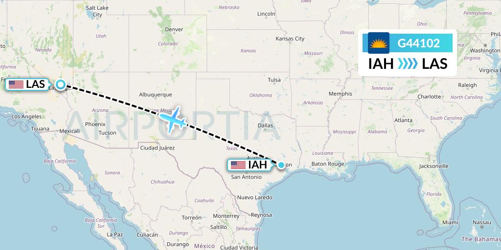 G44102 Allegiant Air Flight Map: Houston to Las Vegas