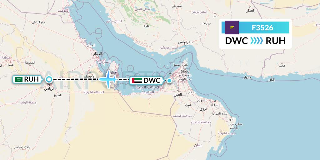 F3526 flydeal Flight Map: Dubai to Riyadh
