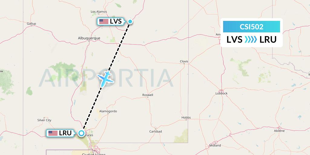 CSI502 Csi Aviation Flight Map: Las Vegas to Las Cruces