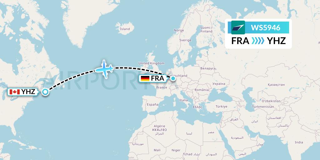 WS5946 Flight Status WestJet: Frankfurt to Halifax (WJA5946)