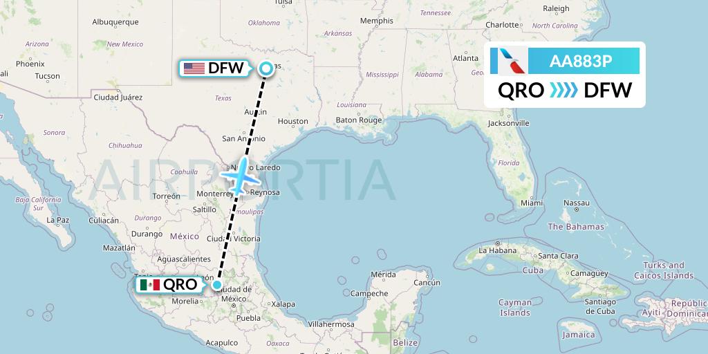 AA883P Flight Status American Airlines Queretaro to Dallas (AAL883P)