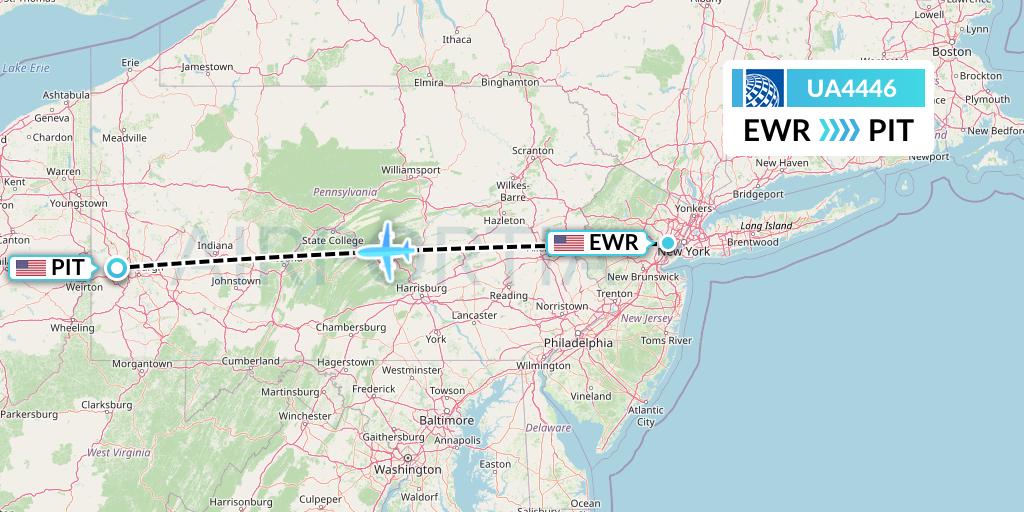 UA4446 Flight Status United Airlines New York to Pittsburgh (UAL4446)
