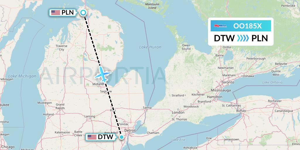 OO185X Flight Status SkyWest Airlines Detroit to Pellston (SKW185X)