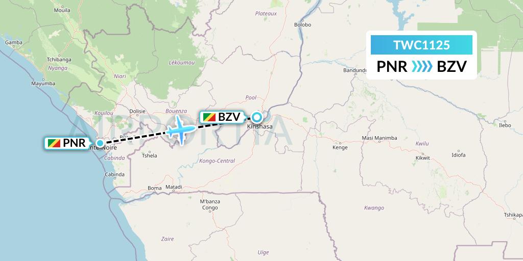 TWC1125 Flight Status Canadian Airways Congo Pointe Noire to Brazzaville