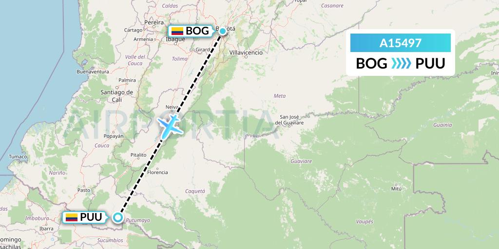 A15497 A.p.g. Distribution Systems Flight Map: Bogota to Puerto Asis