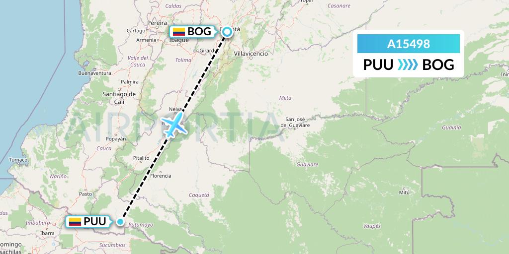 A15498 A.p.g. Distribution Systems Flight Map: Puerto Asis to Bogota