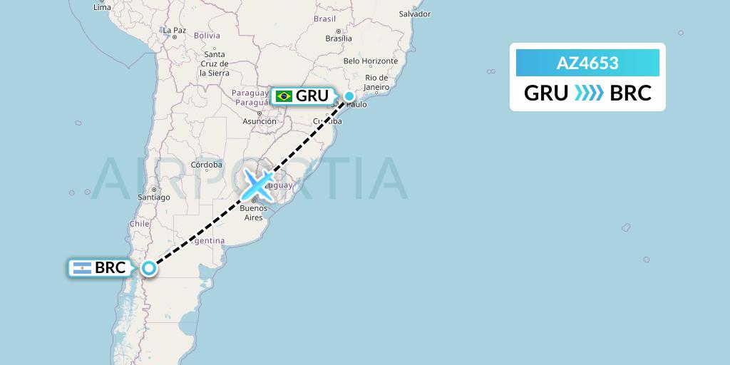 AZ4653 ITA Airways Flight Map: Sao Paulo to San Carlos de Bariloche