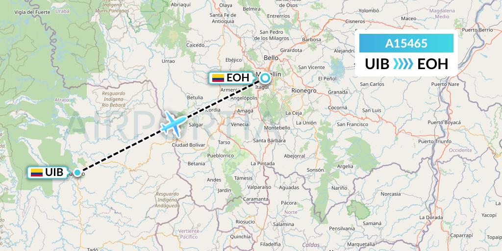 A15465 A.p.g. Distribution Systems Flight Map: Quibdo to Medellin