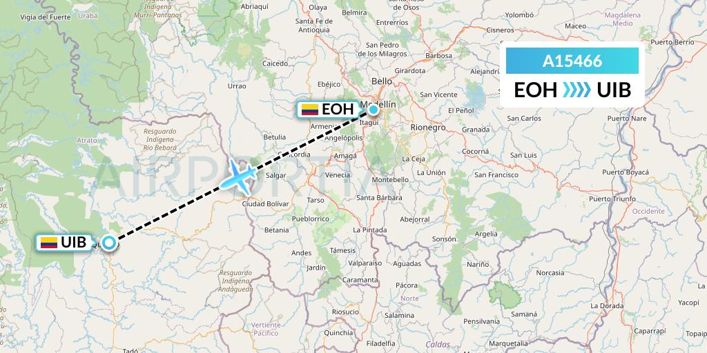 A15466 A.p.g. Distribution Systems Flight Map: Medellin to Quibdo