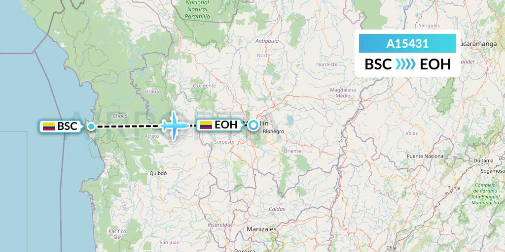 A15431 A.p.g. Distribution Systems Flight Map: Bahia Solano to Medellin