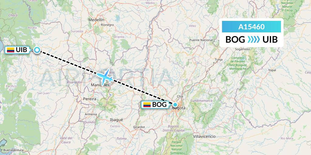 A15460 A.p.g. Distribution Systems Flight Map: Bogota to Quibdo