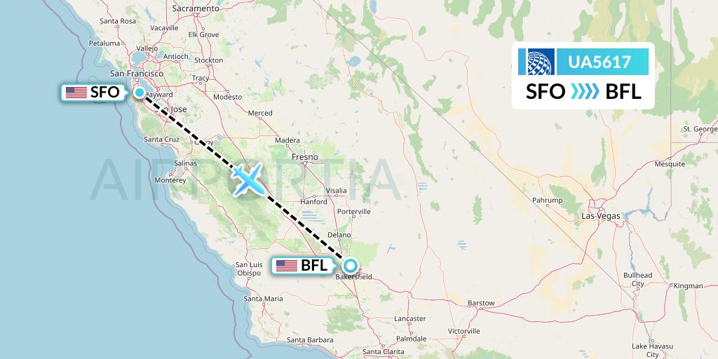 UA5617 Flight Status United Airlines San Francisco to Bakersfield