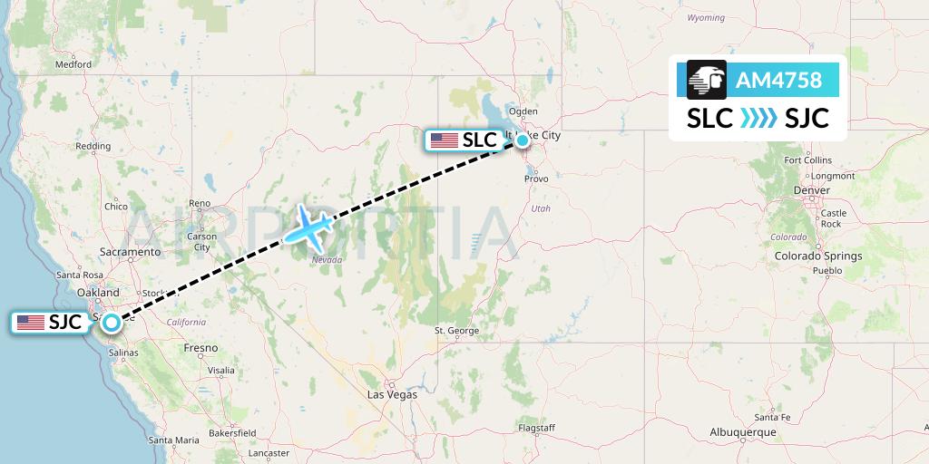 AM4758 Flight Status Aeromexico Salt Lake City to San Jose (AMX4758)