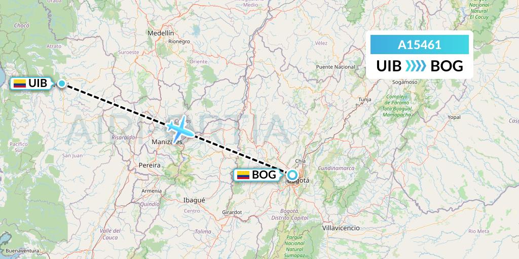 A15461 A.p.g. Distribution Systems Flight Map: Quibdo to Bogota