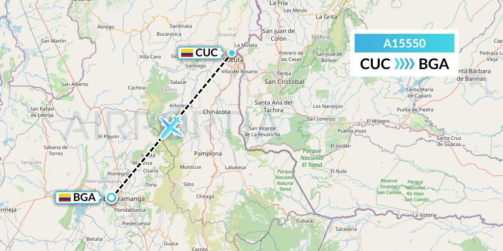 A15550 A.p.g. Distribution Systems Flight Map: Cucuta to Bucaramanga