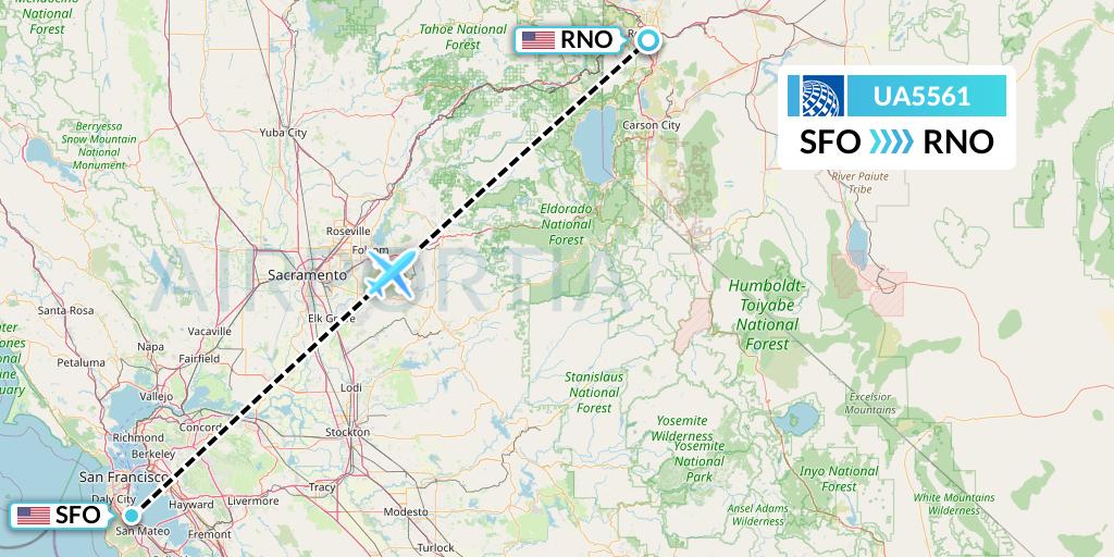 UA5561 Flight Status United Airlines San Francisco to Reno (UAL5561)