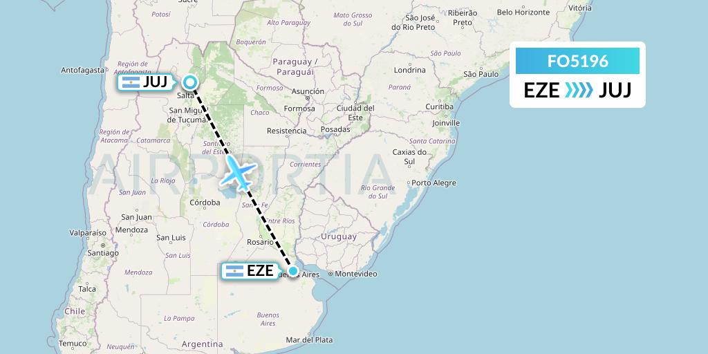 FO5196 Aero Flightops Uk Limited Flight Map: Buenos Aires to Jujuy
