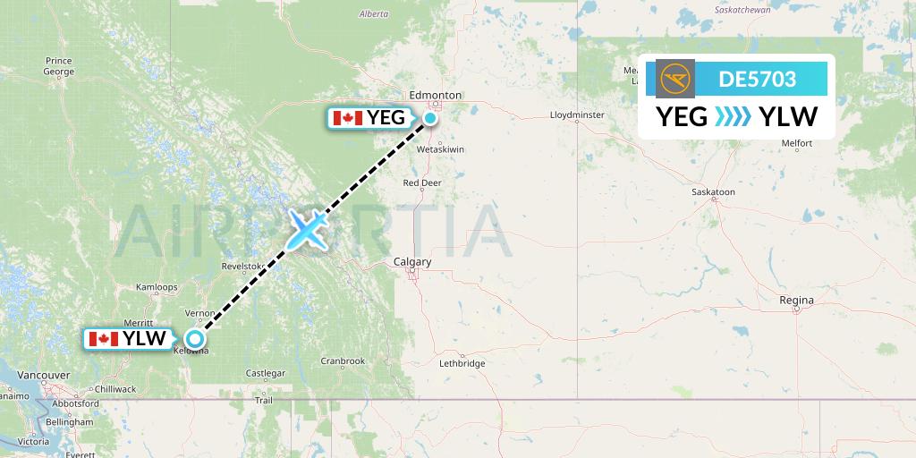 DE5703 Flight Status Condor Edmonton to Kelowna (CFG5703)