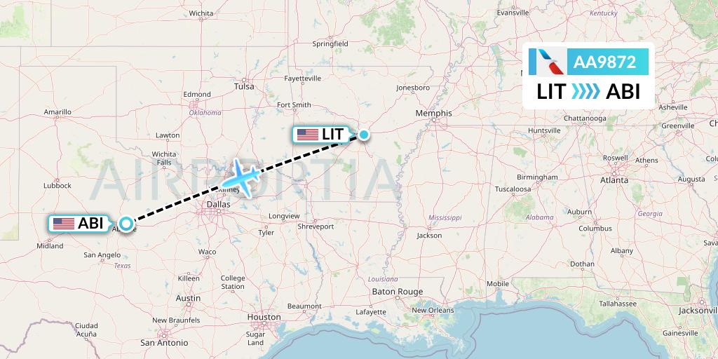 AA9872 Flight Status American Airlines Little Rock to Abilene (AAL9872)