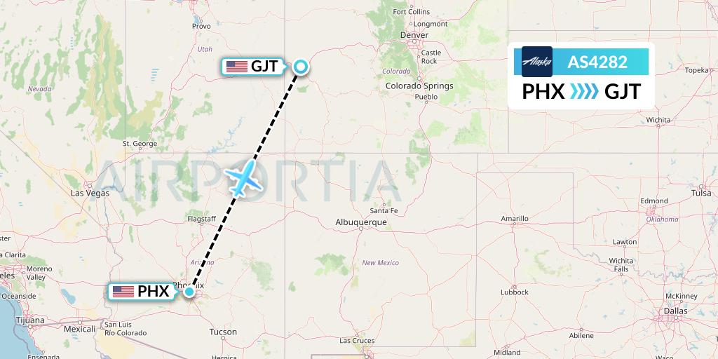 AS4282 Alaska Airlines Flight Map: Phoenix to Grand Junction