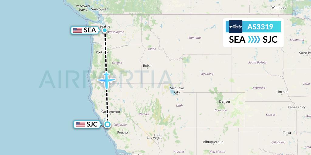 AS3319 Flight Status Alaska Airlines Seattle to San Jose (ASA3319)