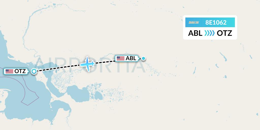 8E1062 Bering Air Flight Map: Ambler to Kotzebue