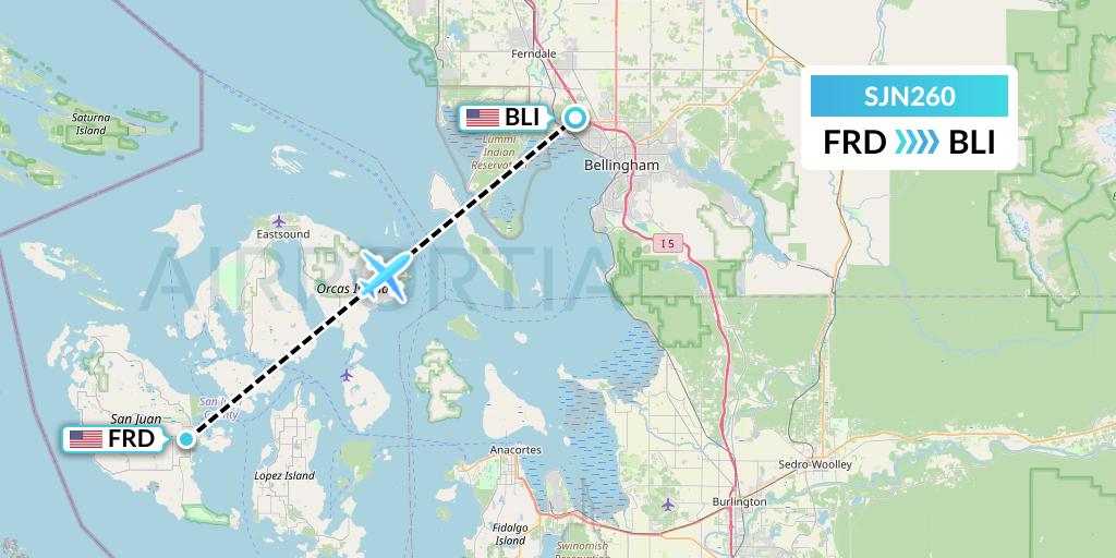 SJN260 San Juan Airlines Flight Map: Friday Harbor to Bellingham