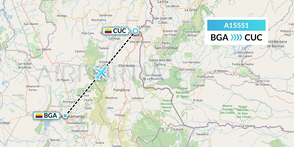 A15551 A.p.g. Distribution Systems Flight Map: Bucaramanga to Cucuta