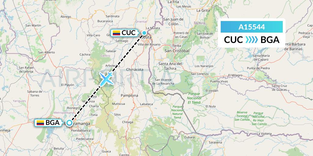 A15544 A.p.g. Distribution Systems Flight Map: Cucuta to Bucaramanga