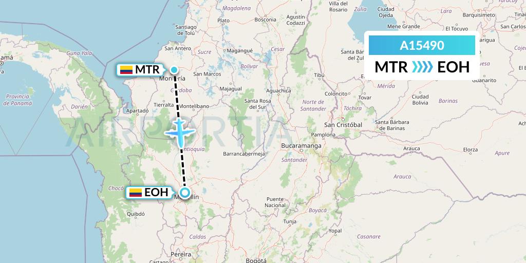 A15490 A.p.g. Distribution Systems Flight Map: Monteria to Medellin
