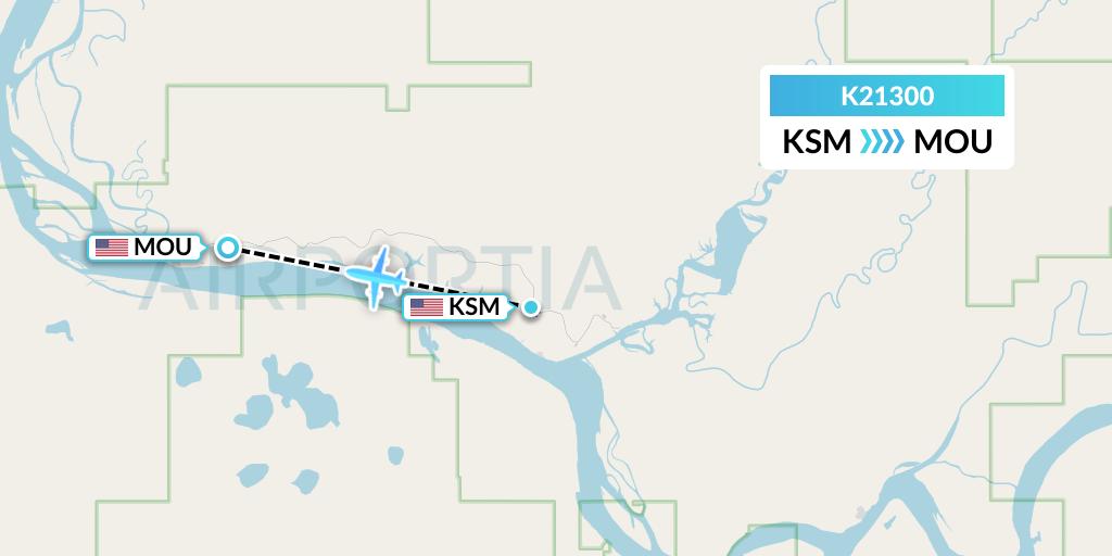 K21300 Yute Commuter Service Flight Map: St. Mary's to Mountain Village