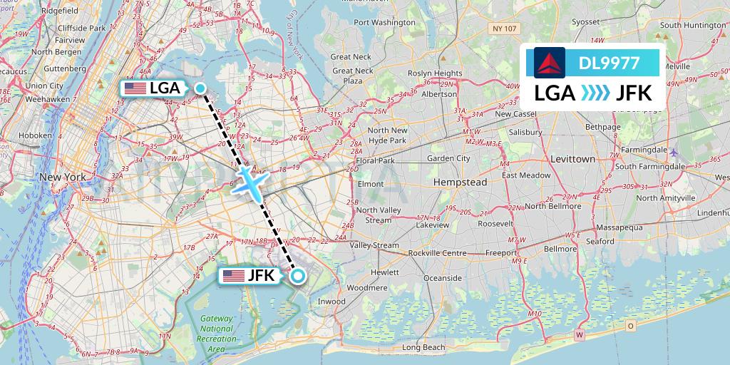 DL9977 Delta Air Lines Flight Map: New York to New York