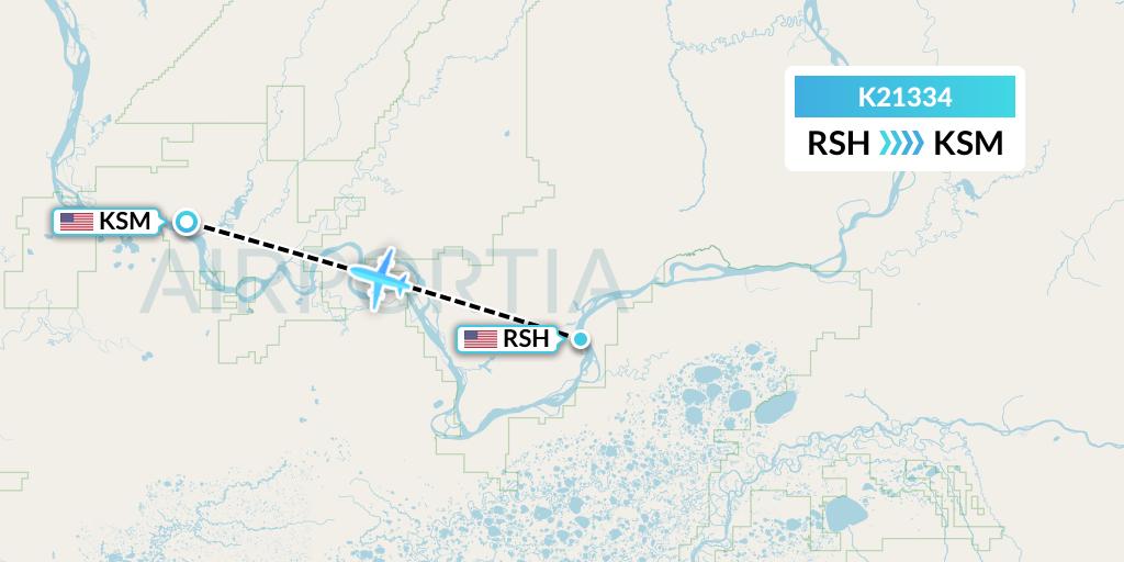 K21334 Yute Commuter Service Flight Map: Russian Mission to St. Mary's