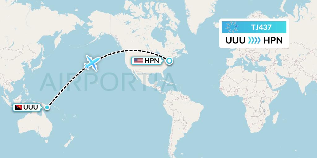 TJ437 Tradewind Aviation Flight Map: Manumu to White Plains