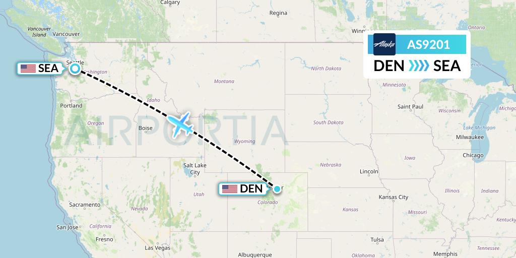 AS9201 Alaska Airlines Flight Map: Denver to Seattle