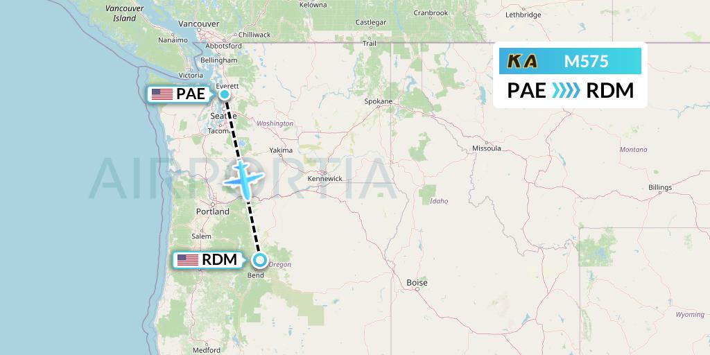 M575 Kenmore Air Flight Map: Everett to Redmond