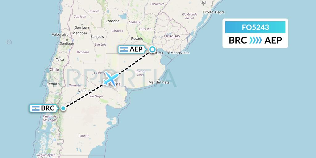 FO5243 Aero Flightops Uk Limited Flight Map: San Carlos de Bariloche to Buenos Aires
