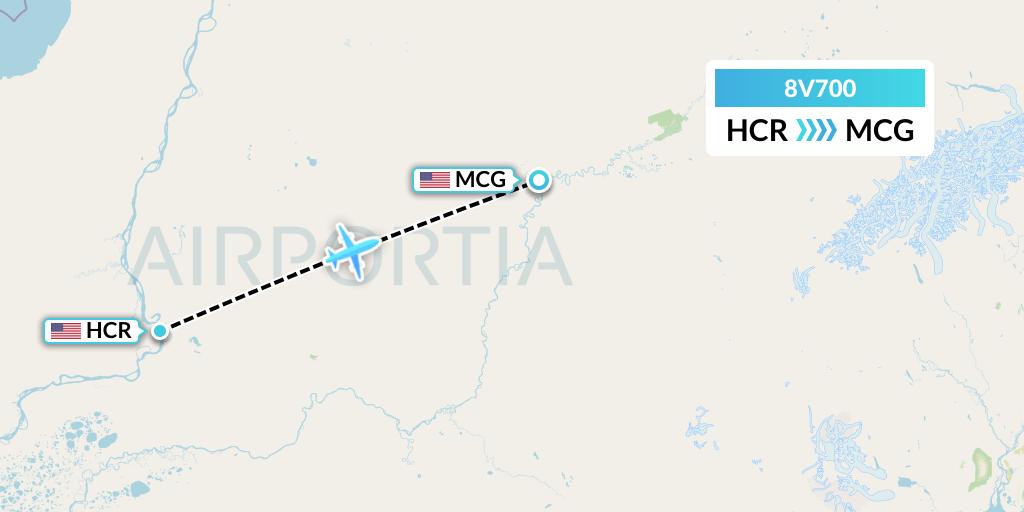 8V700 Wright Air Service Flight Map: Holy Cross to McGrath